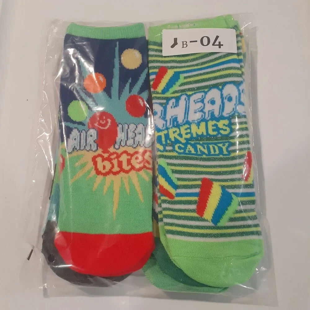Airheads Candy Food Novelty 6-pair Mens Adult Size 6-12 Low Cut Socks NWOT